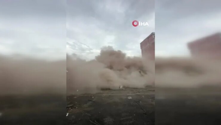 8 Katlı Bina Denetimli Olarak Yıkıldı
