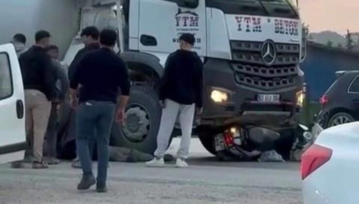 Beton mikseriyle çarpışan motosikletin şoförü yaralandı