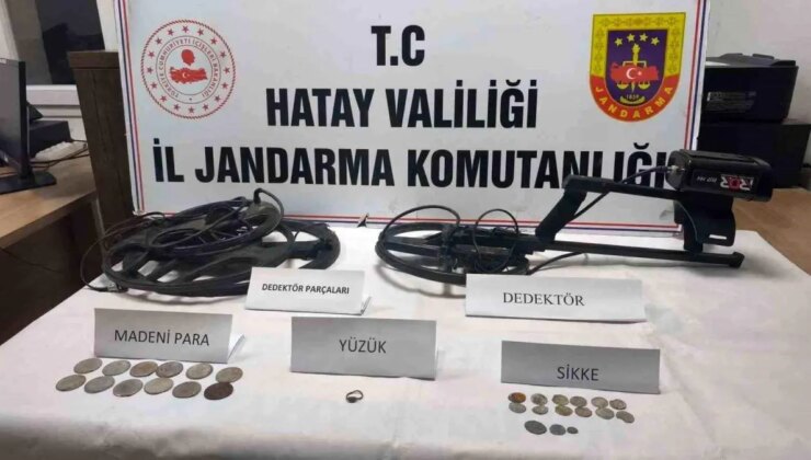 Hatay’da sikke ve yüzük ele geçirildi