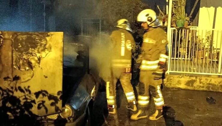 Dörtyol’da araba yangını