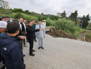 Vali Masatlı, Defne’de yağıştan etkilenen bölgelerde incelemelerde bulundu