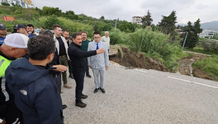 Vali Masatlı, Defne’de yağıştan etkilenen bölgelerde incelemelerde bulundu