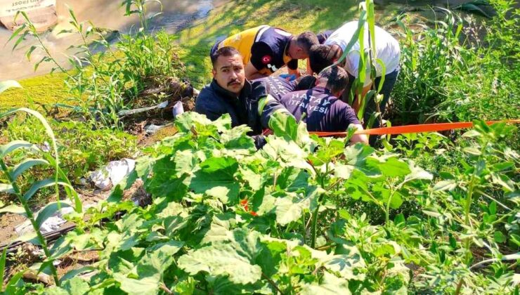 Antakya’da dereye uçan motosikletin şoförü yaralandı
