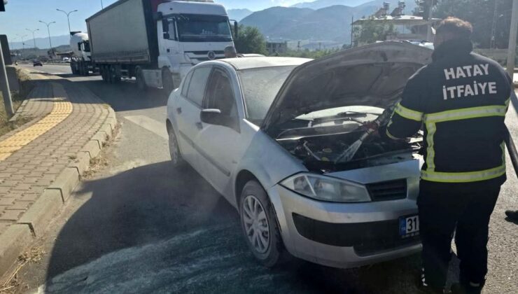 Hassa’da araba yangını